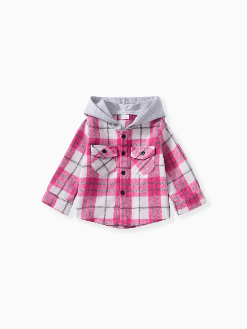 2pcs Kid Girl/Boy Grid Avant-garde Set with Lapel - Image 2