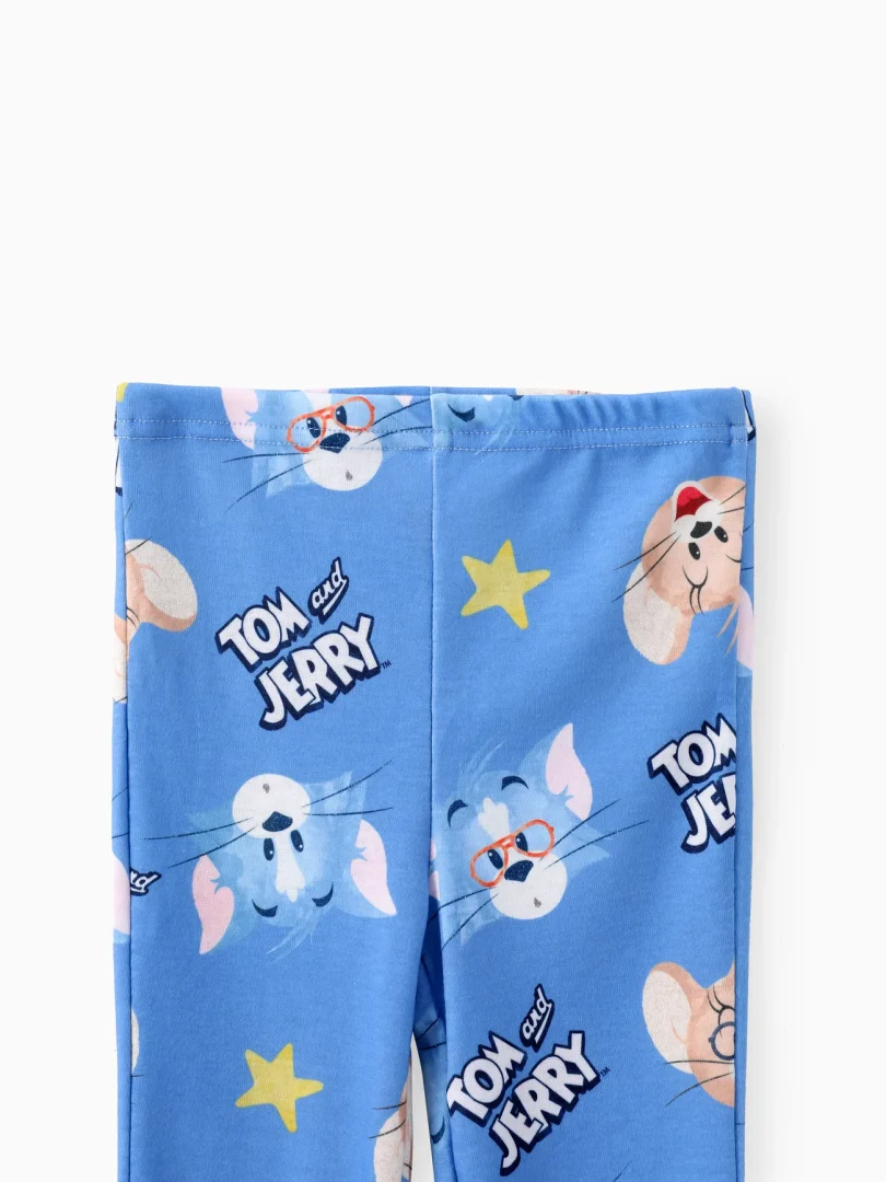 Tom and Jerry Toddler Boys/Girls 2pcs Character Print Top with Pants Sleepwear Set - Image 7