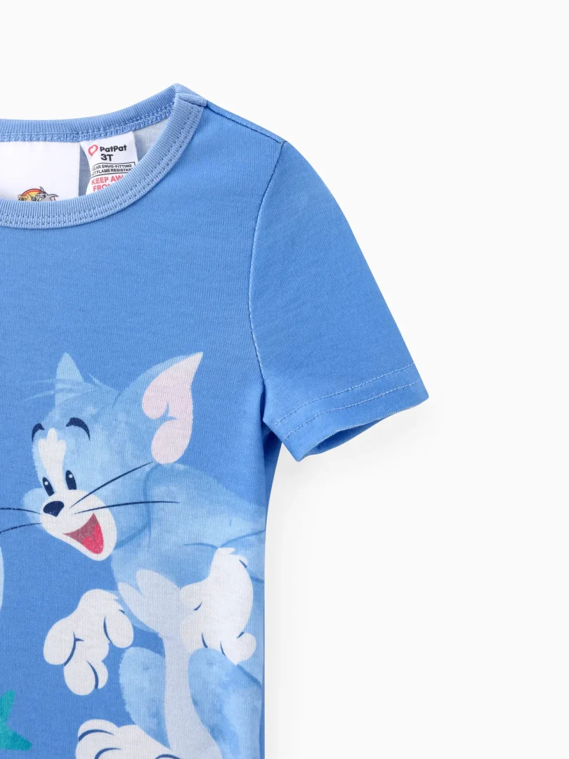 Tom and Jerry Toddler Boys/Girls 2pcs Character Print Top with Pants Sleepwear Set - Image 4