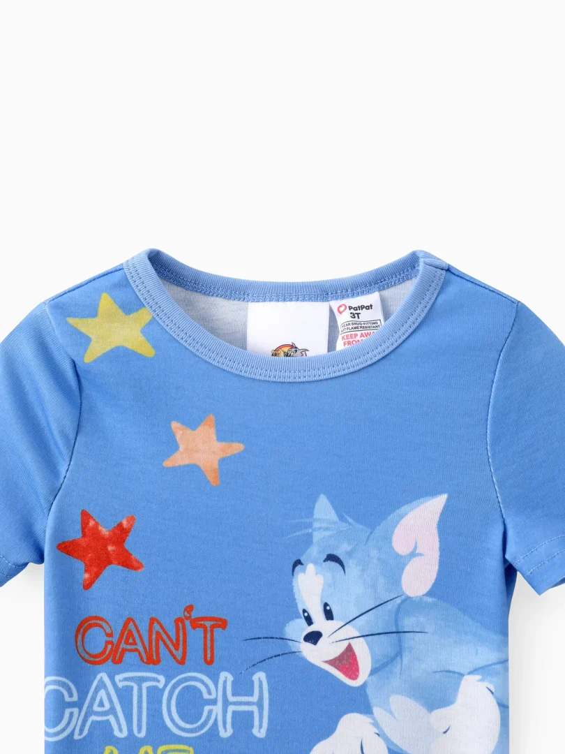Tom and Jerry Toddler Boys/Girls 2pcs Character Print Top with Pants Sleepwear Set - Image 3