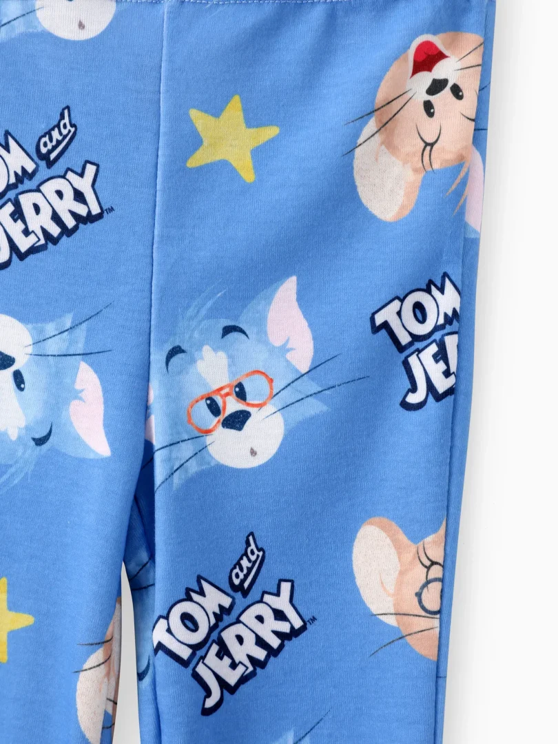 Tom and Jerry Toddler Boys/Girls 2pcs Character Print Top with Pants Sleepwear Set - Image 6