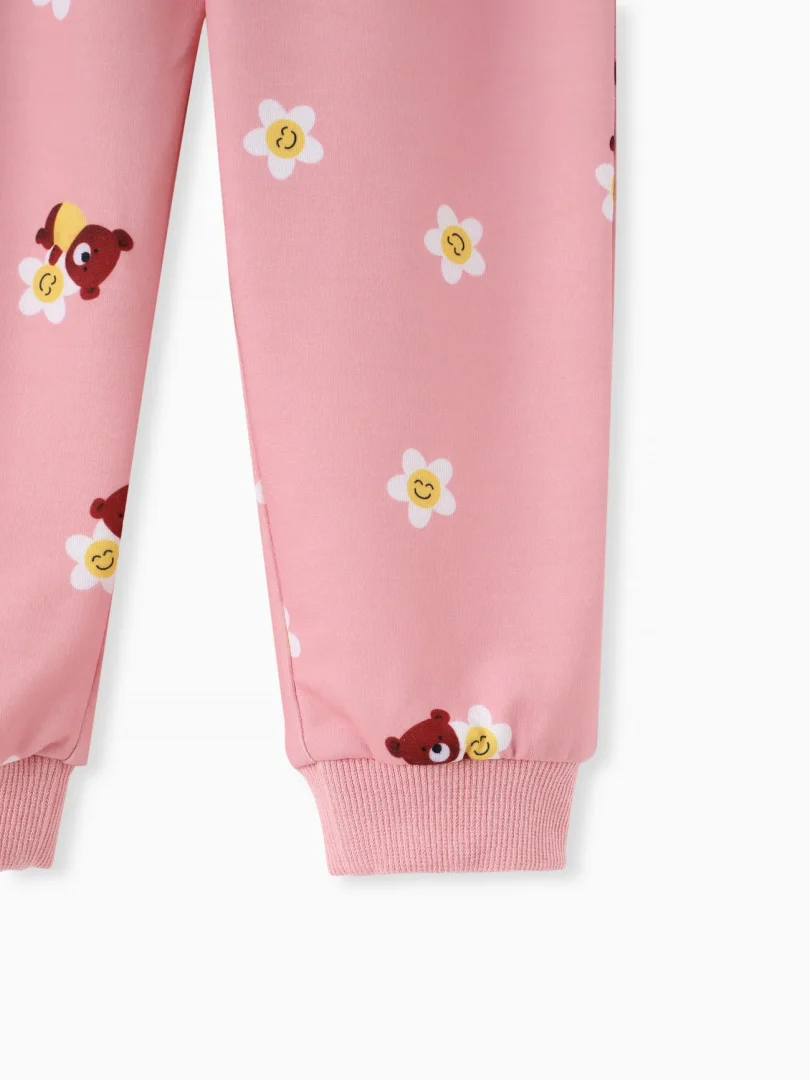Baby Boy/Girl 2pcs Bear Print Sweatshirt and Pants Set - Image 7