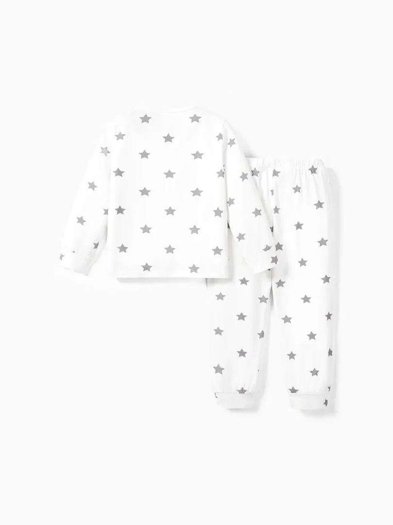 2pcs Baby Girl/Boy Letter and Heart Pattern Pajamas - Image 2