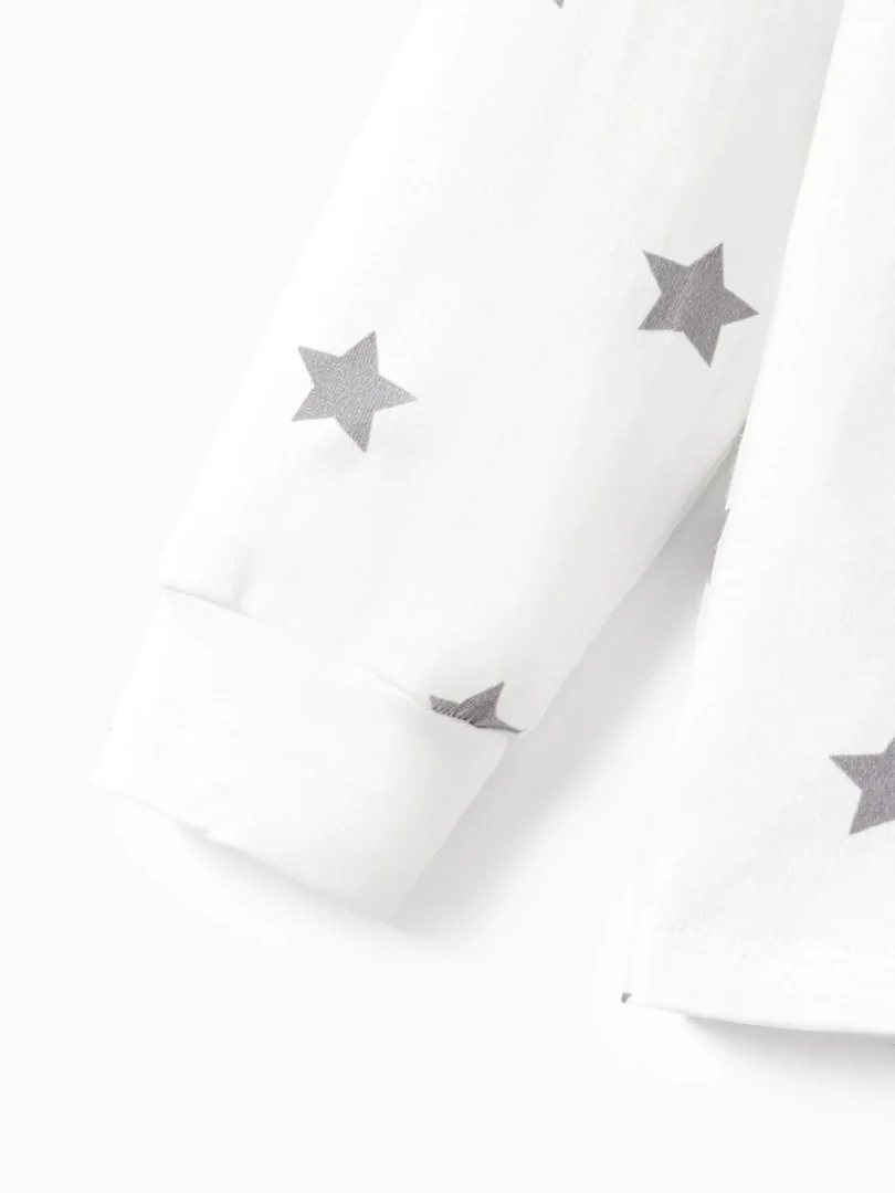 2pcs Baby Girl/Boy Letter and Heart Pattern Pajamas - Image 4