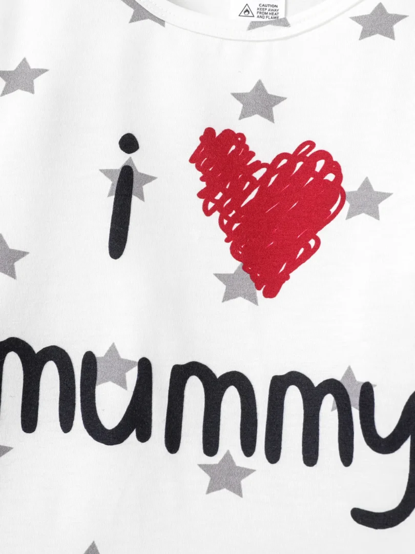 2pcs Baby Girl/Boy Letter and Heart Pattern Pajamas - Image 3
