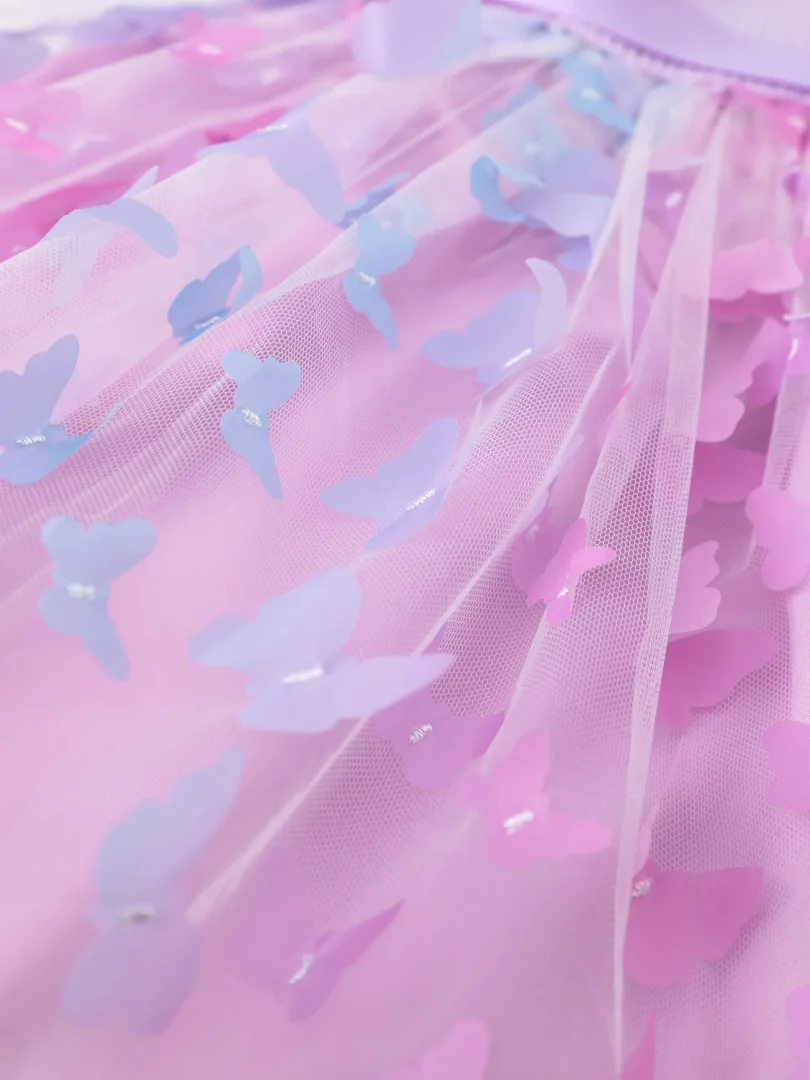 Toddler Girl Sweet Mesh Splice Dress share icon - Image 7