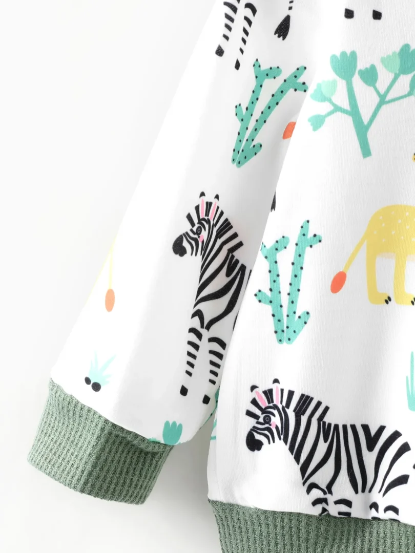 2pcs Baby Boy Childlike Lion and Zebra Pattern Hanging Strap Set - Image 5