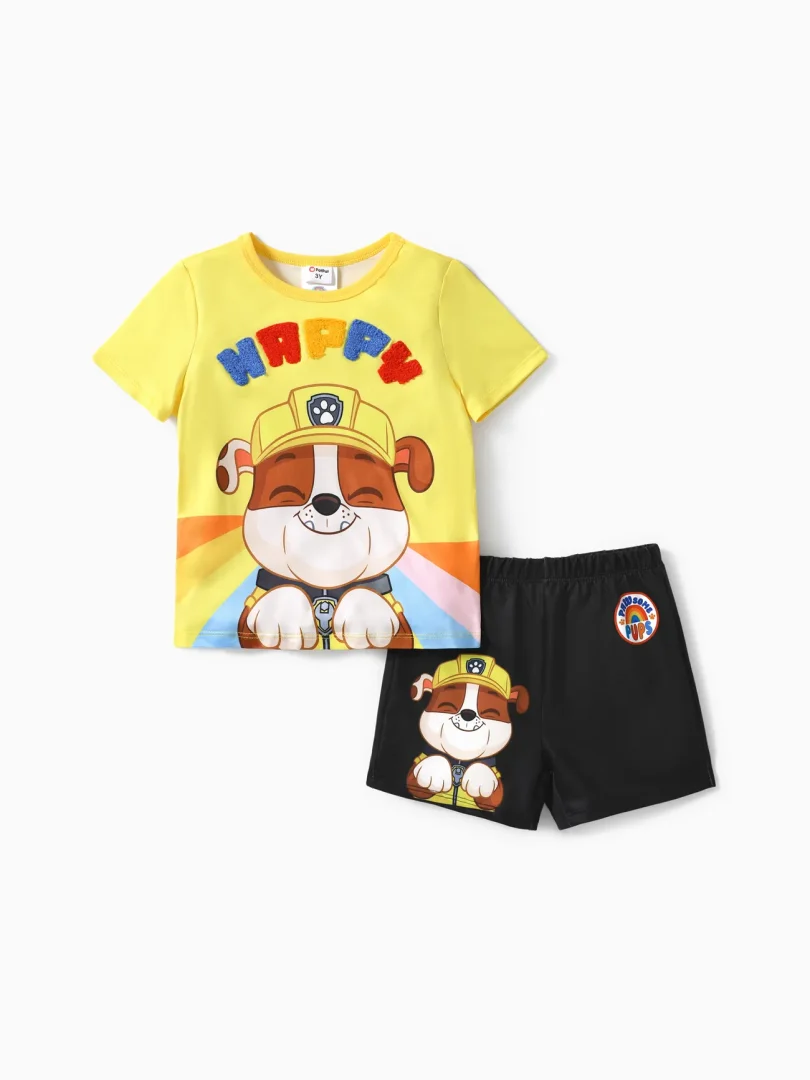 PAW Patrol Toddler Girls/Boys 2pcs Character Rainbow Print T-shirt with Shorts Sporty Set