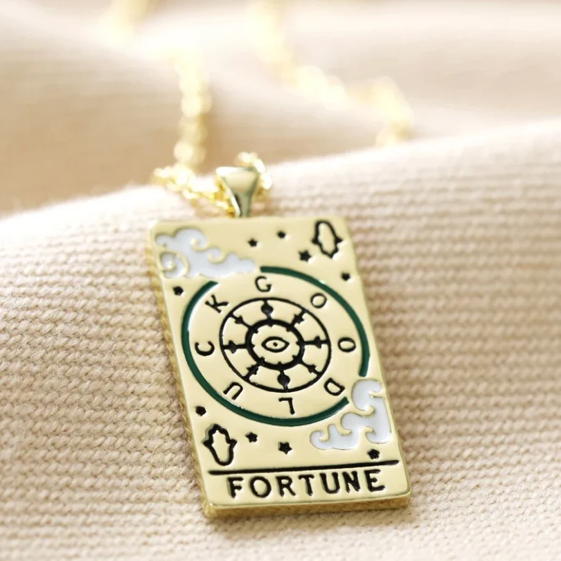 Gold Fortune Tarot Card Necklace - Image 2