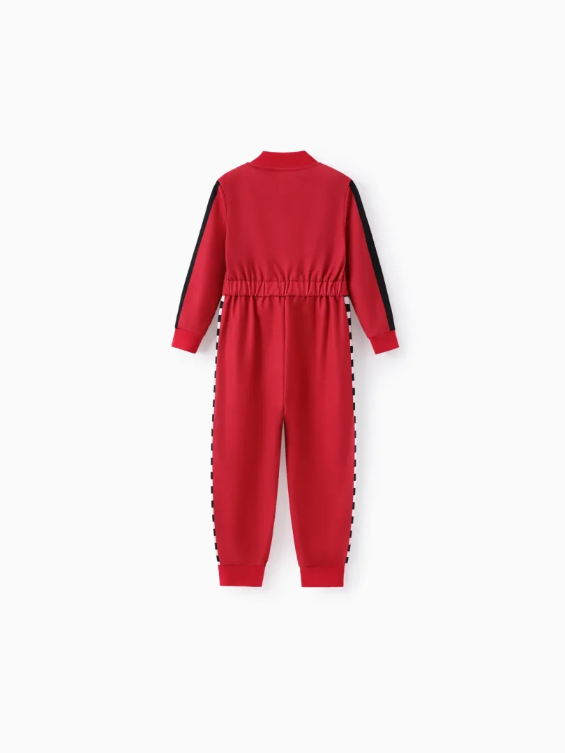 Hot Wheels Toddler Boy Color block Logo Print Long-sleeve Racing Jumpsuit - Image 2