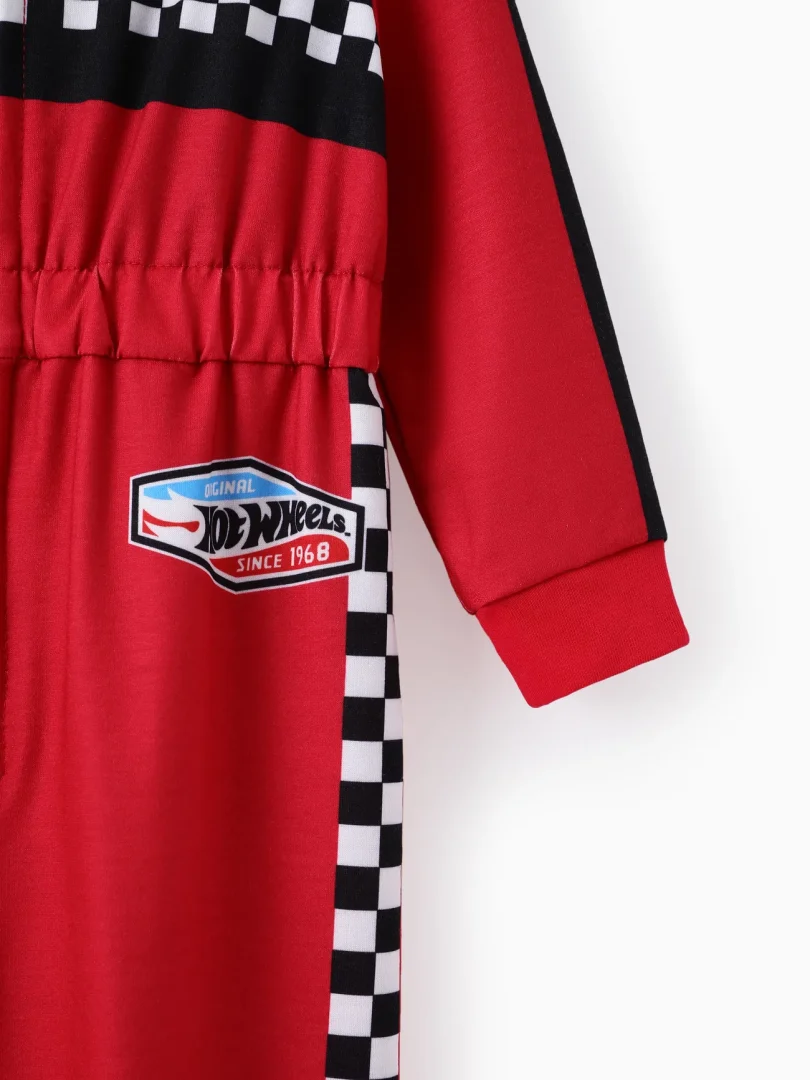 Hot Wheels Toddler Boy Color block Logo Print Long-sleeve Racing Jumpsuit - Image 3