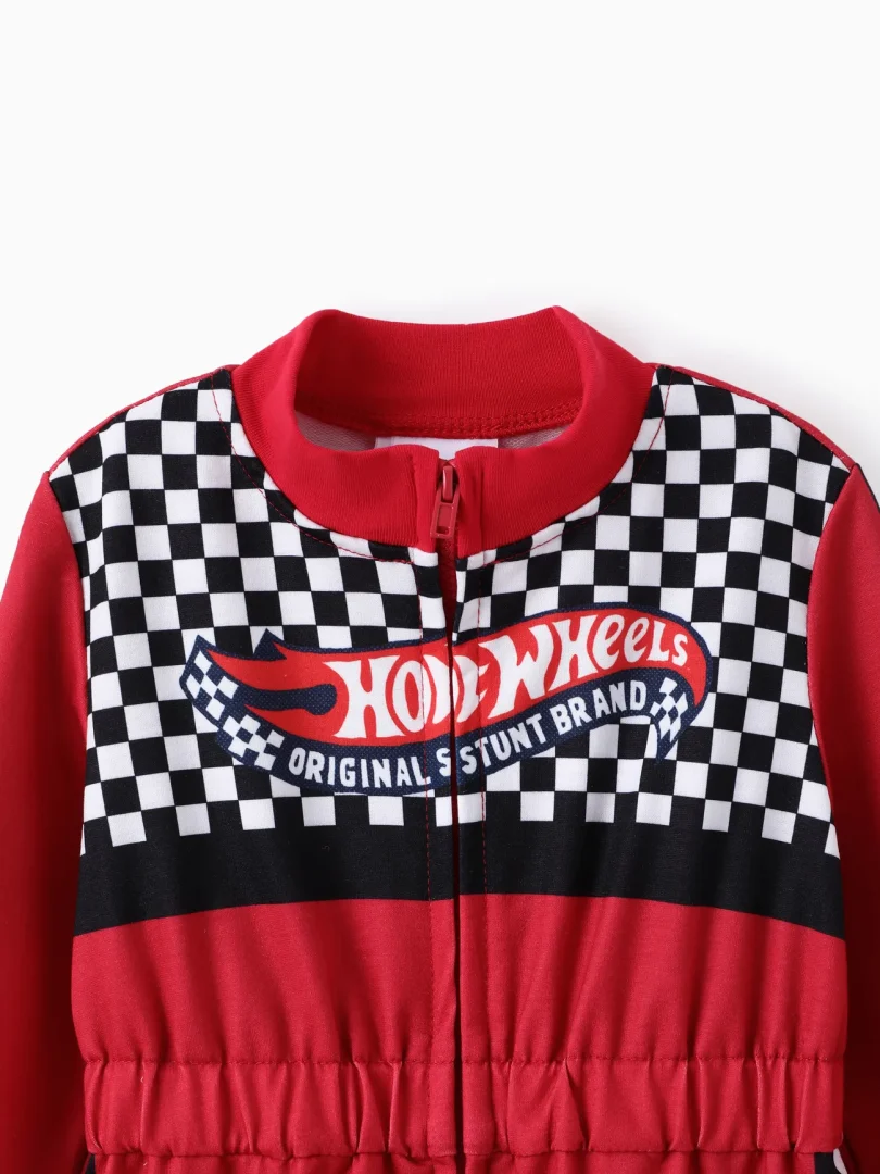Hot Wheels Toddler Boy Color block Logo Print Long-sleeve Racing Jumpsuit - Image 4