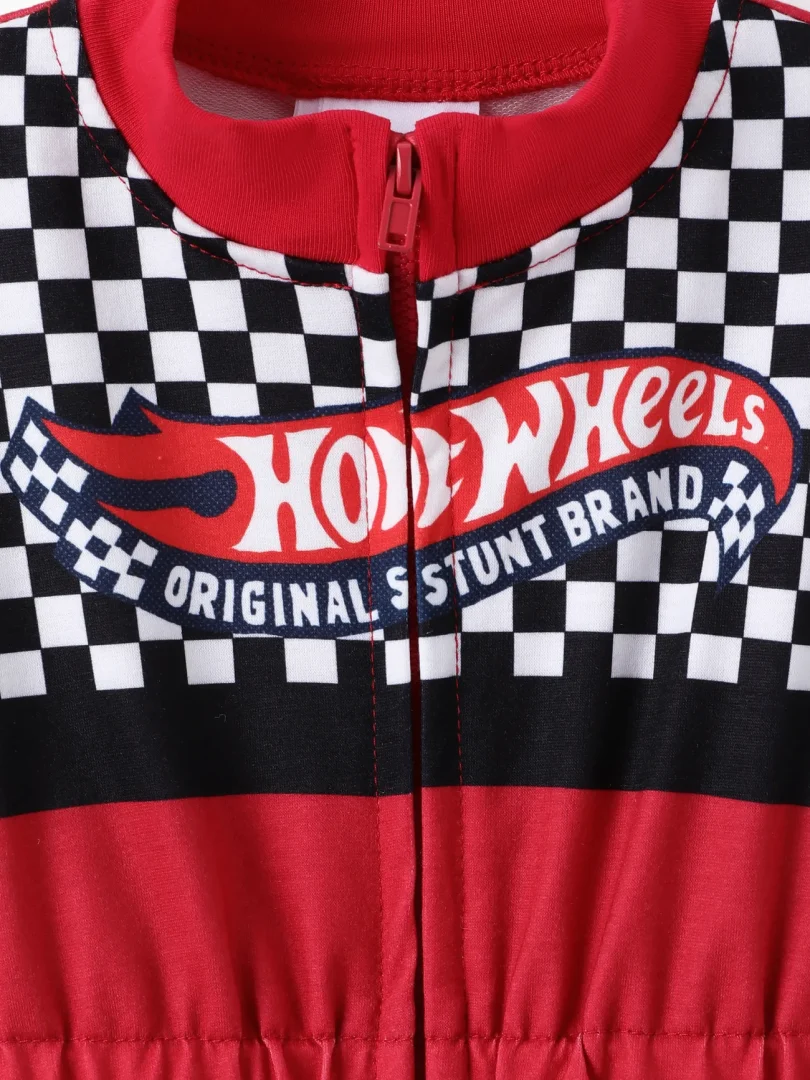 Hot Wheels Toddler Boy Color block Logo Print Long-sleeve Racing Jumpsuit - Image 5