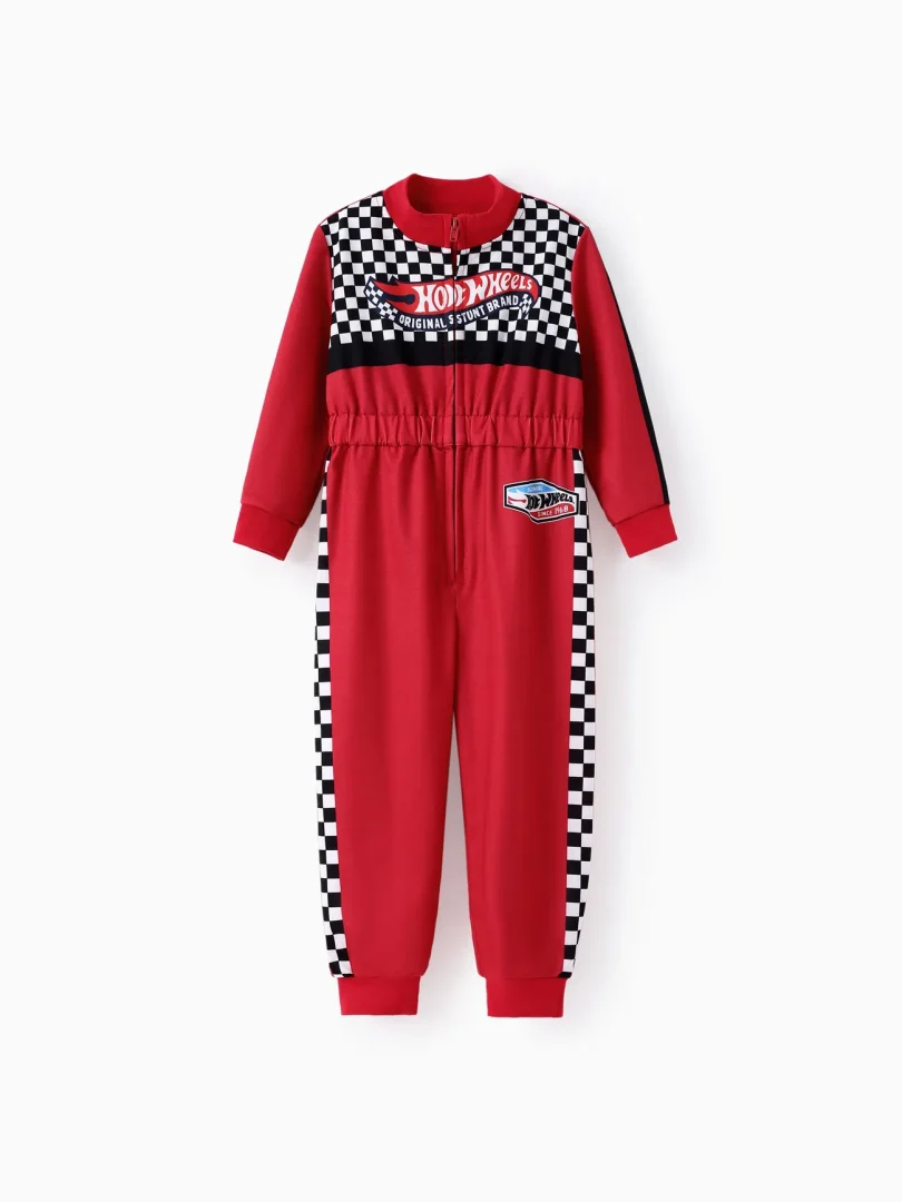 Hot Wheels Toddler Boy Color block Logo Print Long-sleeve Racing Jumpsuit